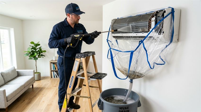 High Pressure AC Cleaning in Jeddah